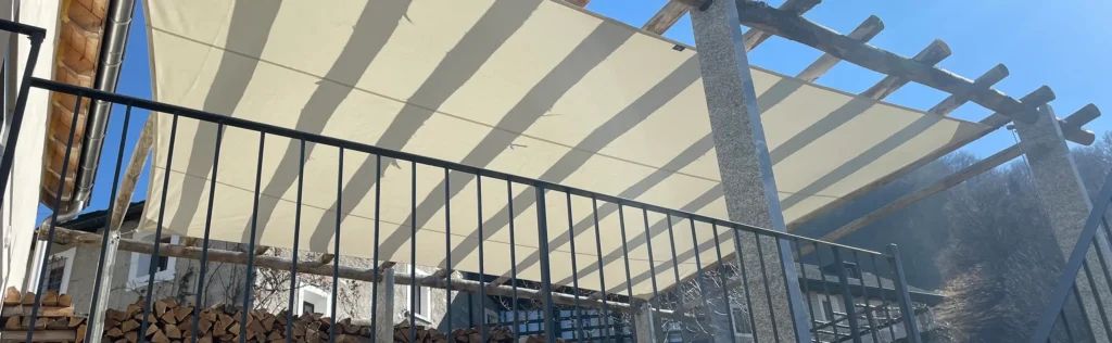 aengpass, Renato Iten, Montage, Sonnensegel