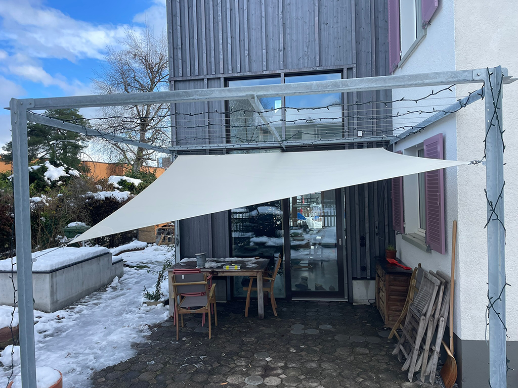 aengpass, Renato Iten, Montage, Sonnensegel, Winterbild