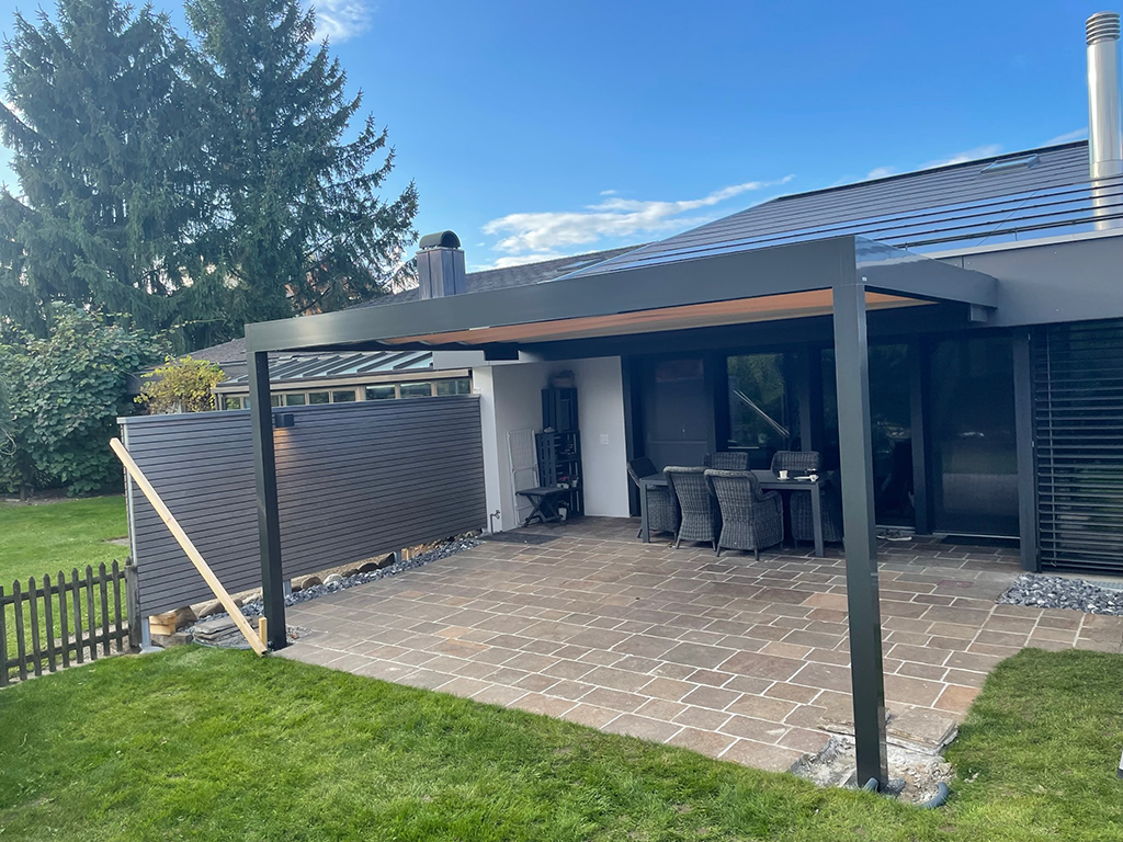 aengpass, Renato Iten, Montage, Sonnensegel, Gartensitzplatz, Sichtschutz