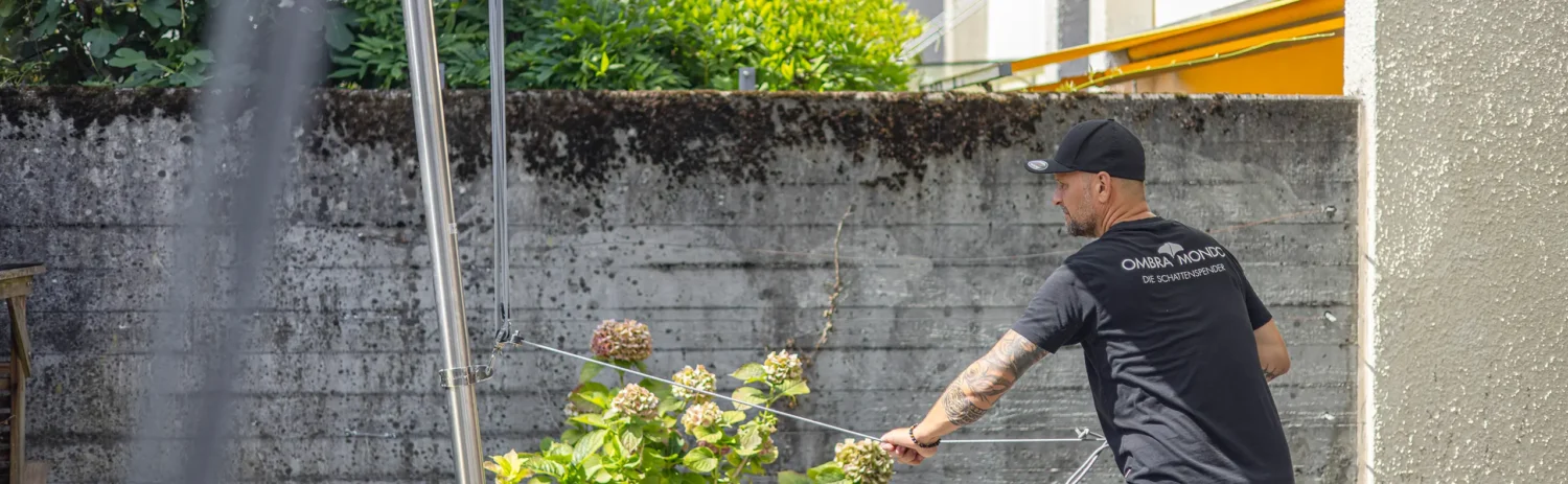 aengpass, Renato Iten, Montage, Sonnensegel